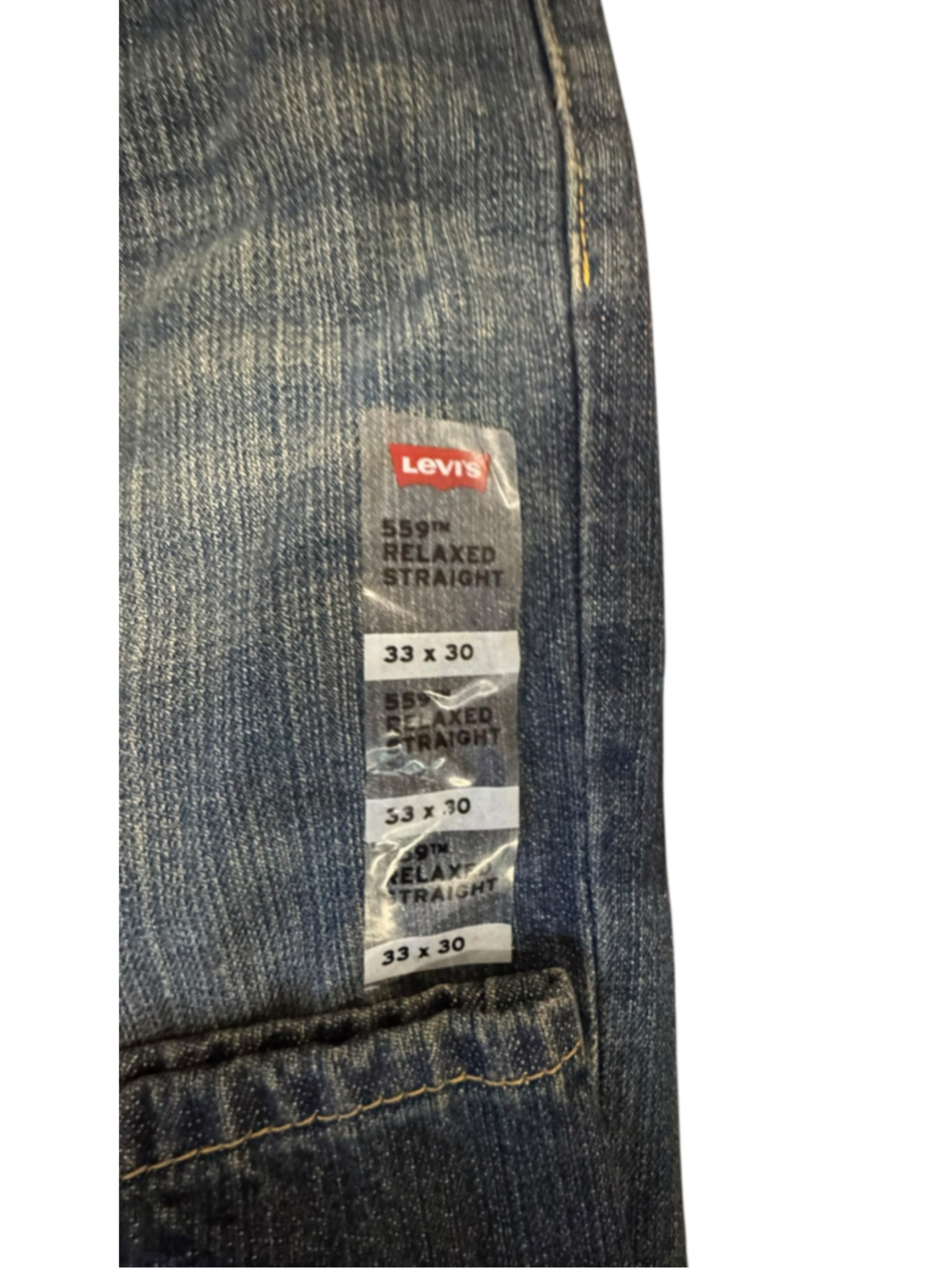 Men's Levi's 559 Relaxed Straight Jeans Blue Waist 33x30 - Picture 4 of 6